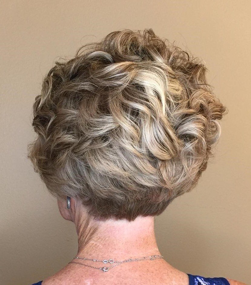 Over Curly Pixie With Stacked Nape