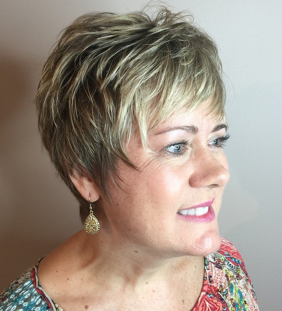 Short Layered Pixie Over 50